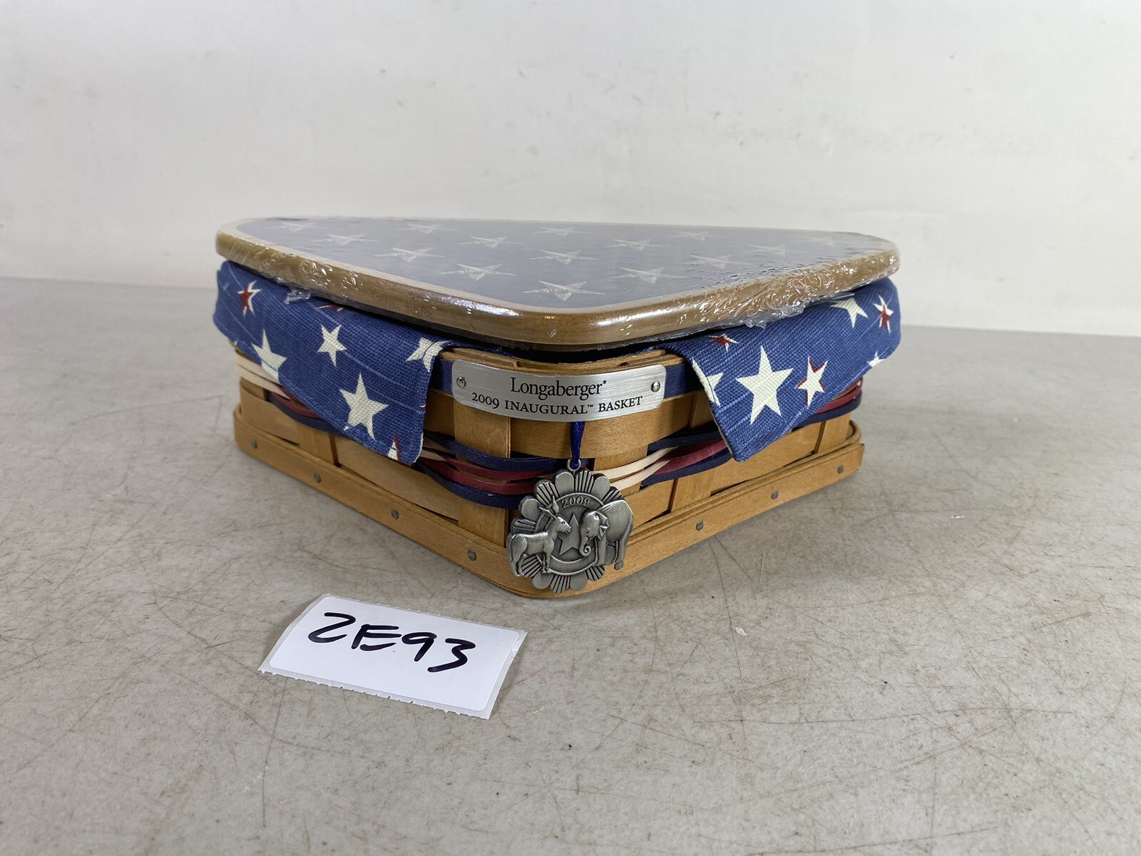 Longaberger 2009 Inaugural Basket W/Liner 23640 USA America Wood july 4th 2E93