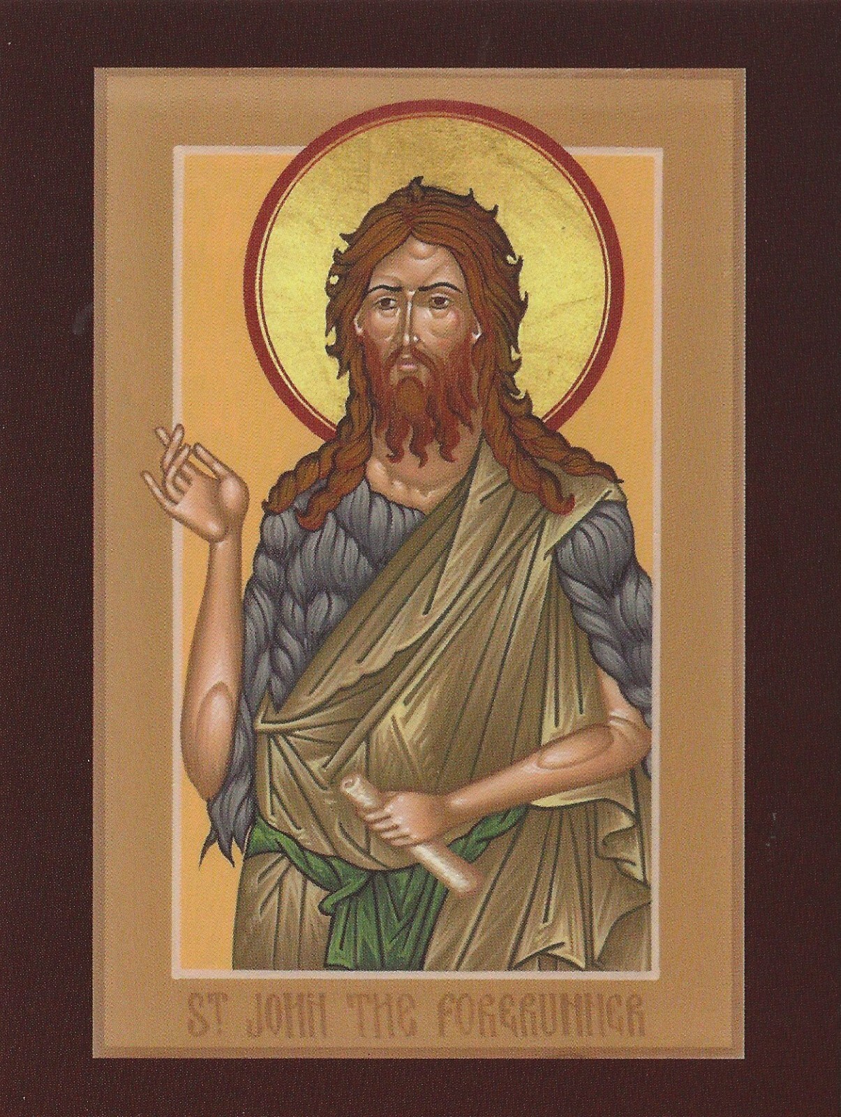 Postcard St. John the Forerunner (the Baptist) Devotional Prayer Card Icon MINT