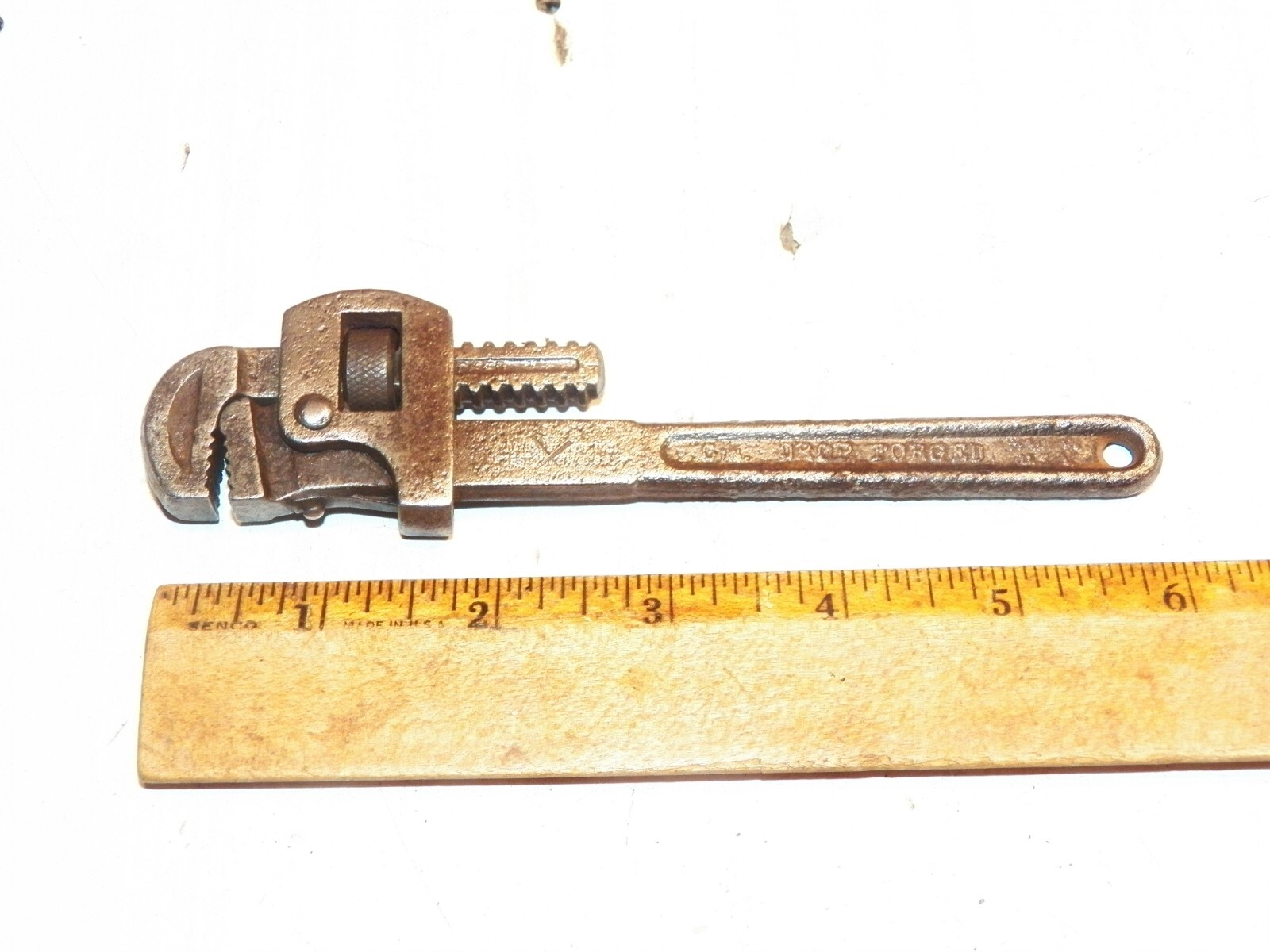 Vintage 6" Adjustable Pipe Wrench - Dropped Forged Steel