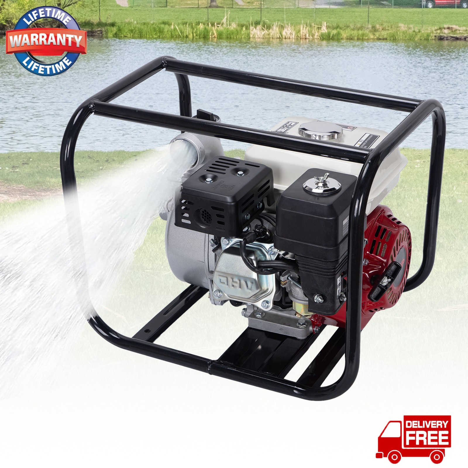 6.5 HP 4 Stroke 2inch Gas Water Pump Semi-Trash Water Pump Transfer Pump 200cc