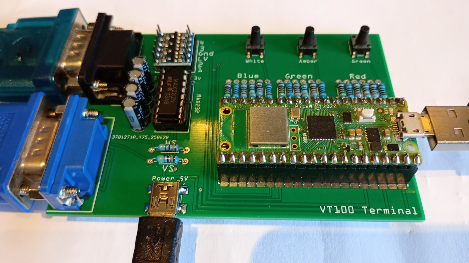 ANSI / VT100 / VT52 RS232 Serial Terminal Project Kit for Raspberry Pi Pico -Kit
