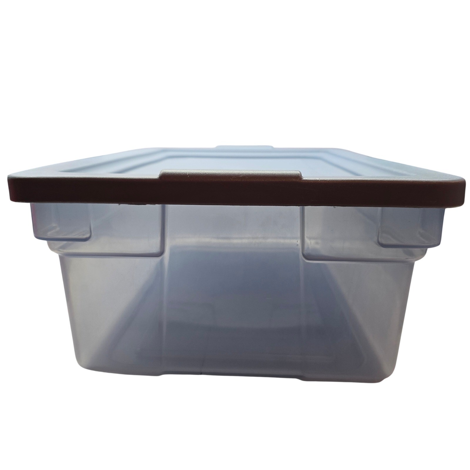 Vintage Rubbermaid Sheer Storage Box Dark Blue & Clear #0135