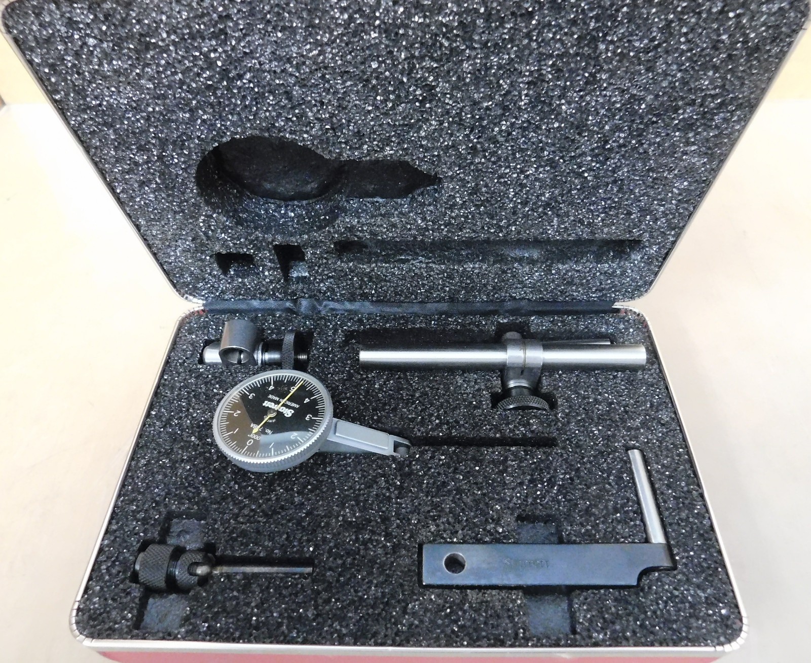 Starrett 708-A Dial Test Indicator, .0005,  Steel, W/Attachments,Dove Tail Mount