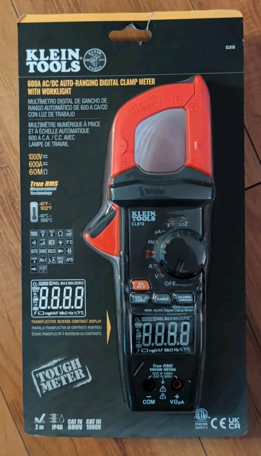 Klein Tools 600A AC/DC Auto-Ranging Digital Clamp Meter  w/ Worklight (CL810)