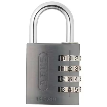 Abus 145/40 Black Combination Padlock, 1 4/5In, Rectgle, Blck
