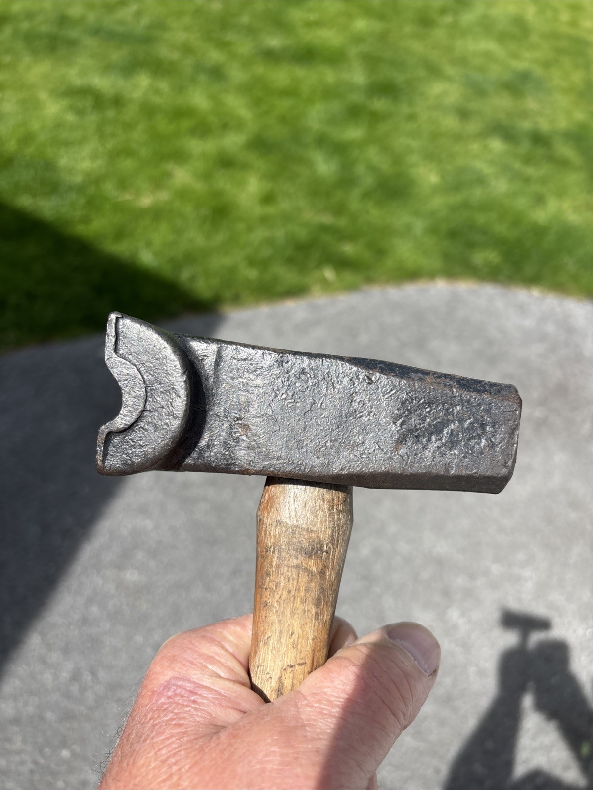HELLER - 5/8" - BLACKSMITH TOP SWAGE HAMMER - ALL ORIGINAL WITH HANDLE -