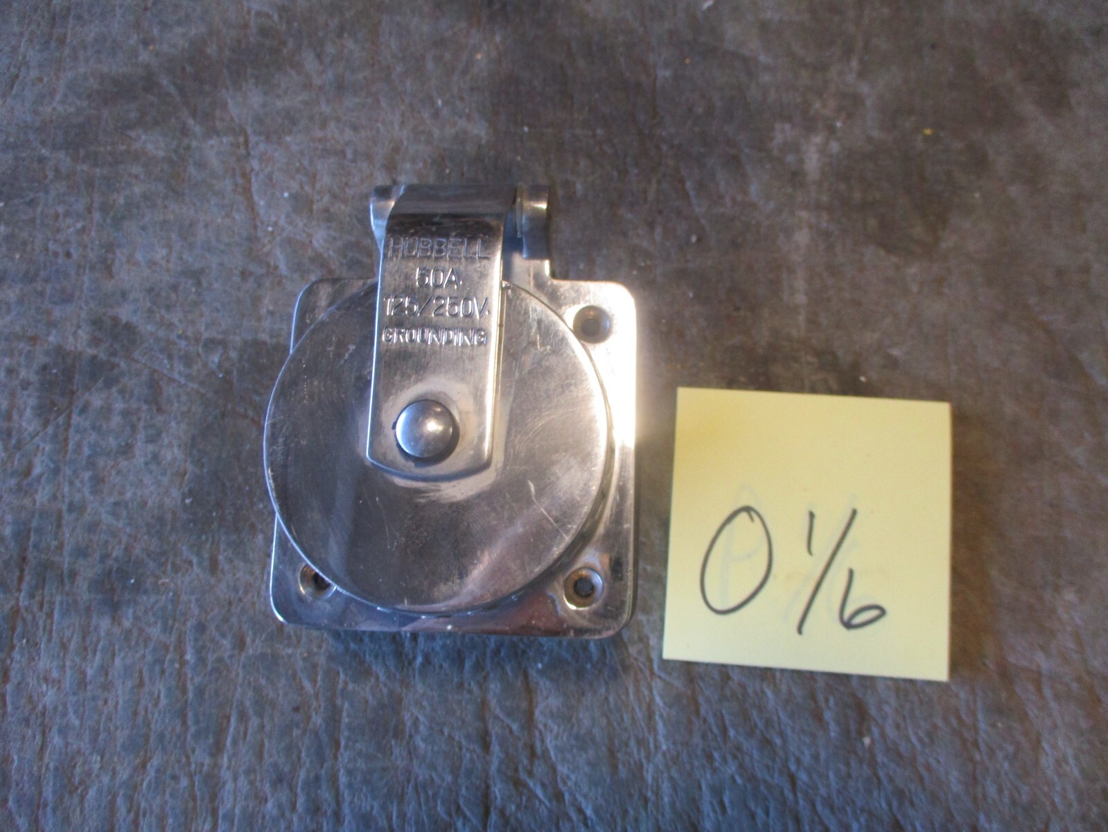 Used NICE! Hubbell 50A 125/250V Grounding Plug, Shore Power Inlet D58506-01