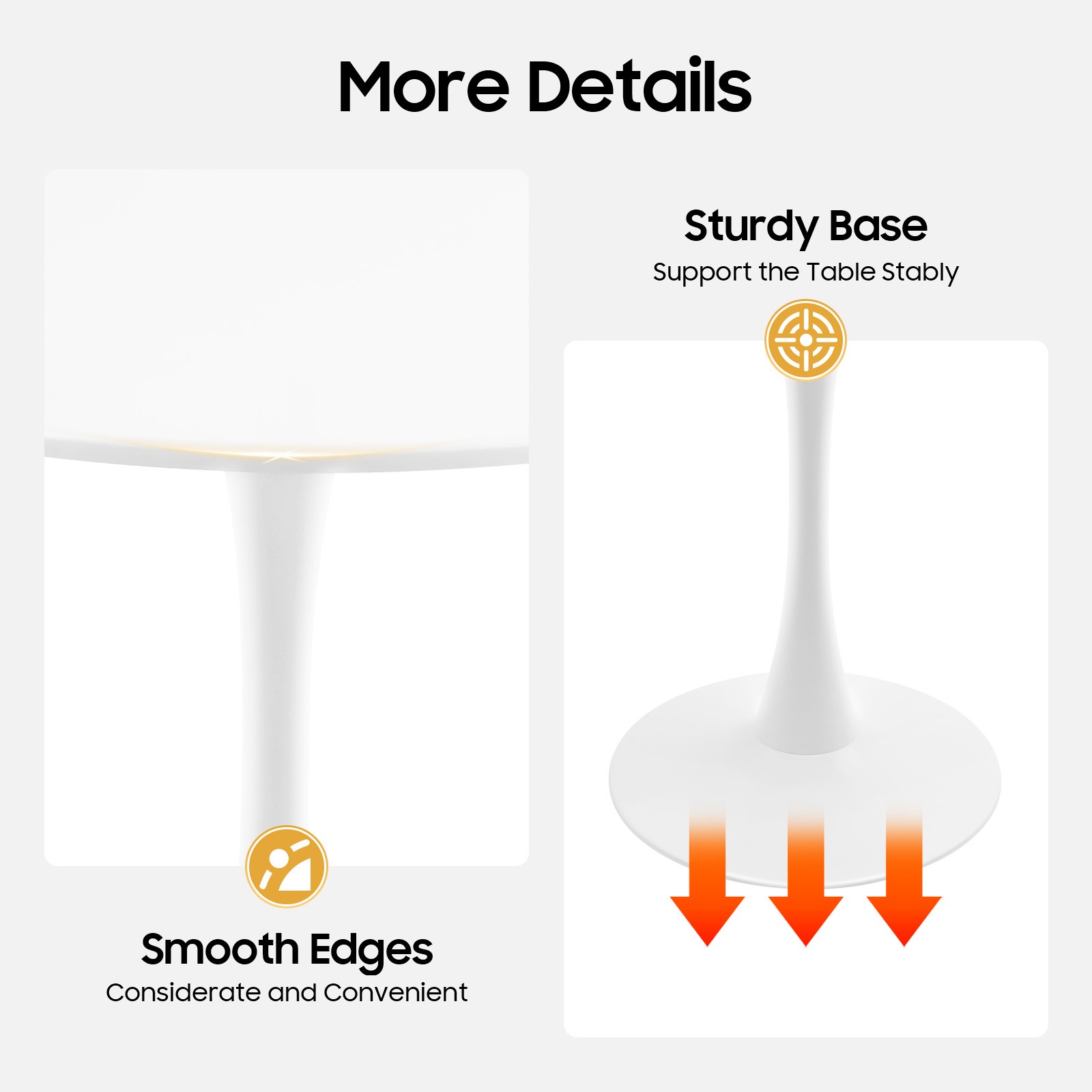 Kitchen Dining Table Round Table Small Waist Design Living Room Leisure Table US