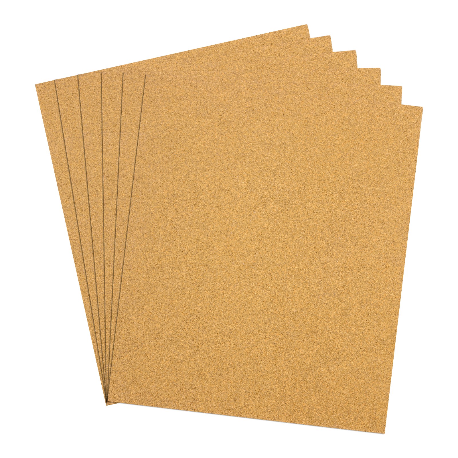 6 Pcs 100 Grit Dry Sandpapers, 9 x 11 Inch Sand Papers, Gold