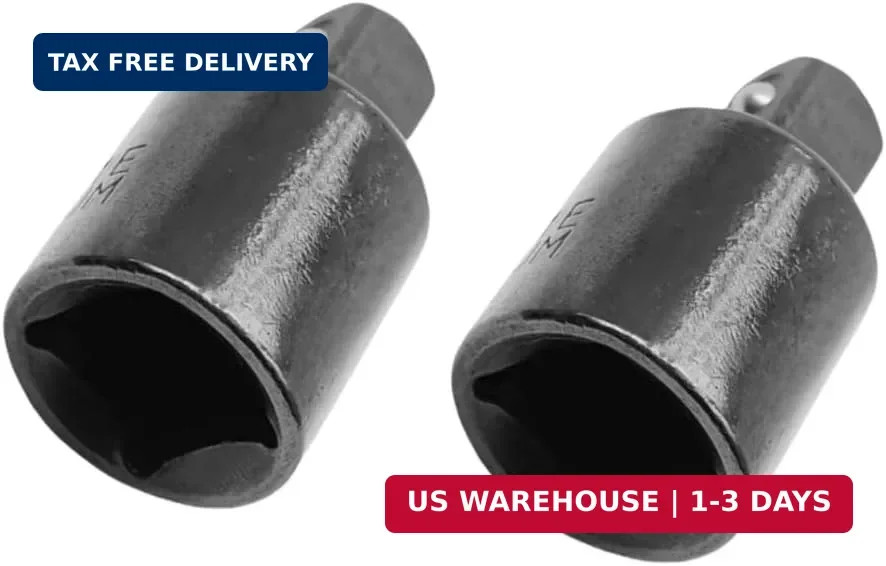 2Pcs 1/2" Drive (F) x 3/8" (M) Socket Reducer Female to Male Cr-V Black FAST USA