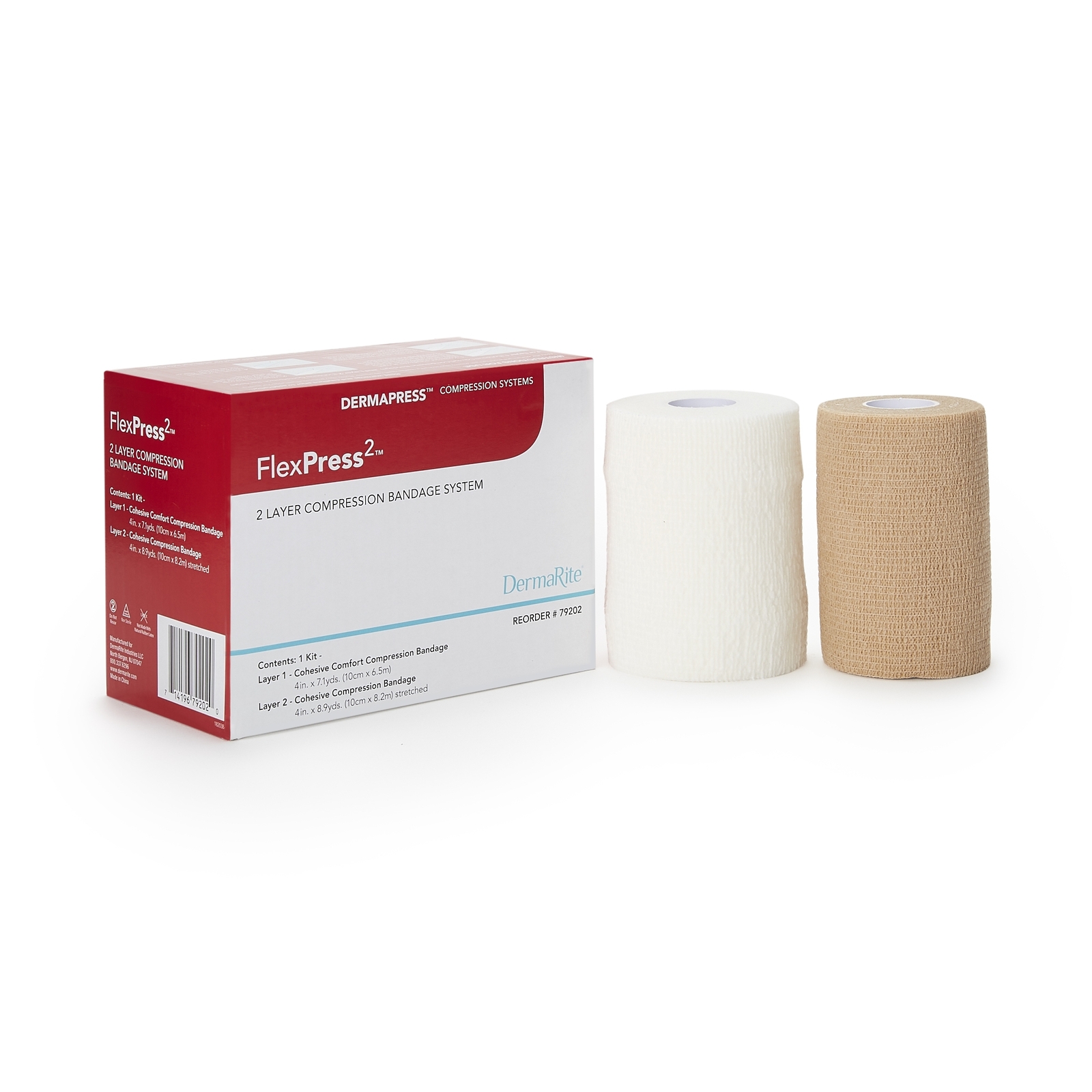 DermaRite 2 Layer Compression Bandage System Brown 1 Ct