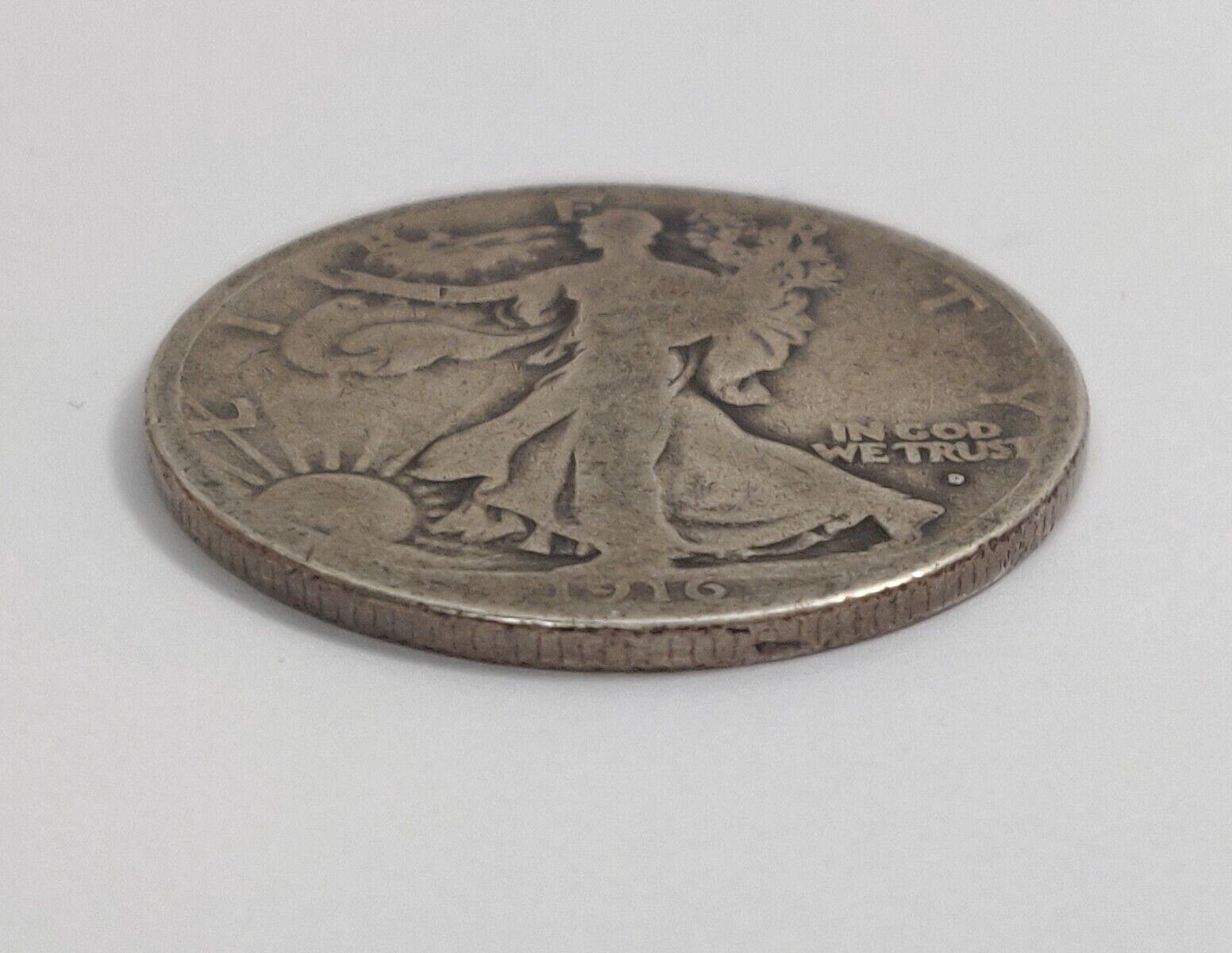 1916-D OBVERSE WALKING LIBERTY HALF DOLLAR