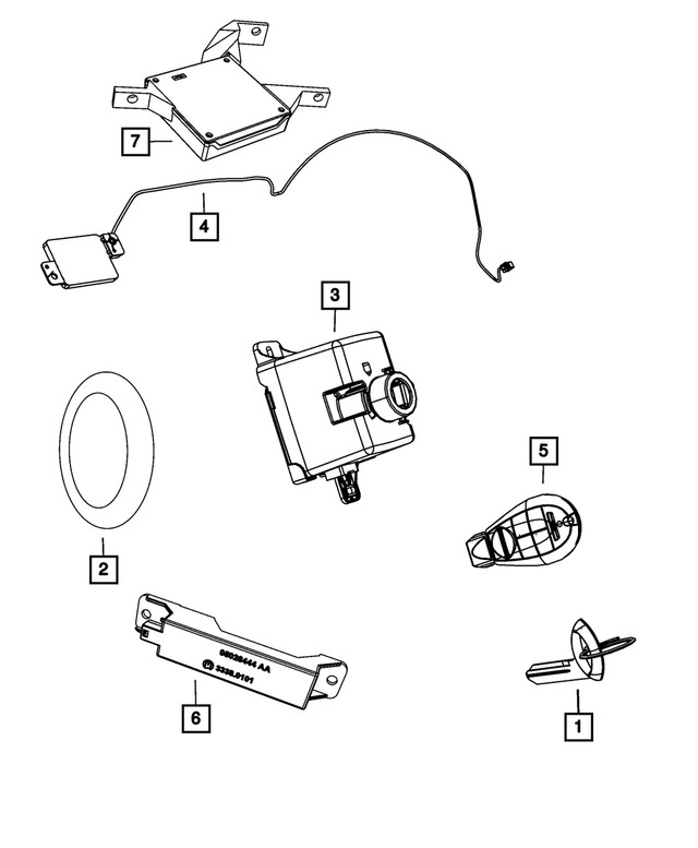 Genuine Mopar Integrated Key Fob Transmitter 68158121AE