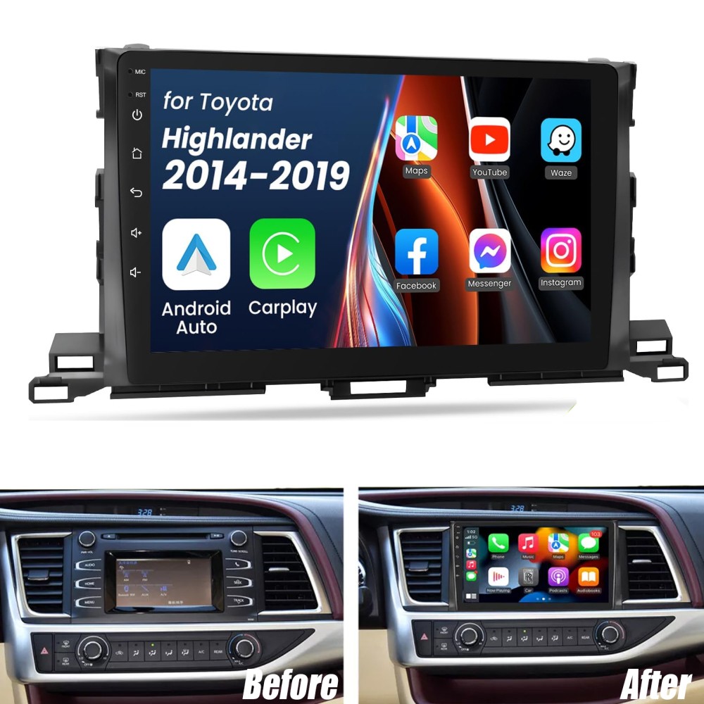 2+64GB CarPlay Android 15 For Toyota Highlander 2014-2019 Car Stereo Radio GPS