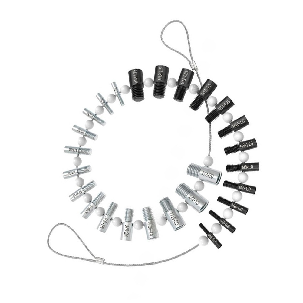 26 Piece Thread Gauge Set for Nut Bolt Size Identification Professional Quality