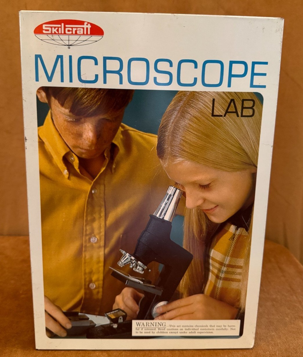 Vintage 1969 SkilCraft Science Oddity Student Microscope Lab with metal case