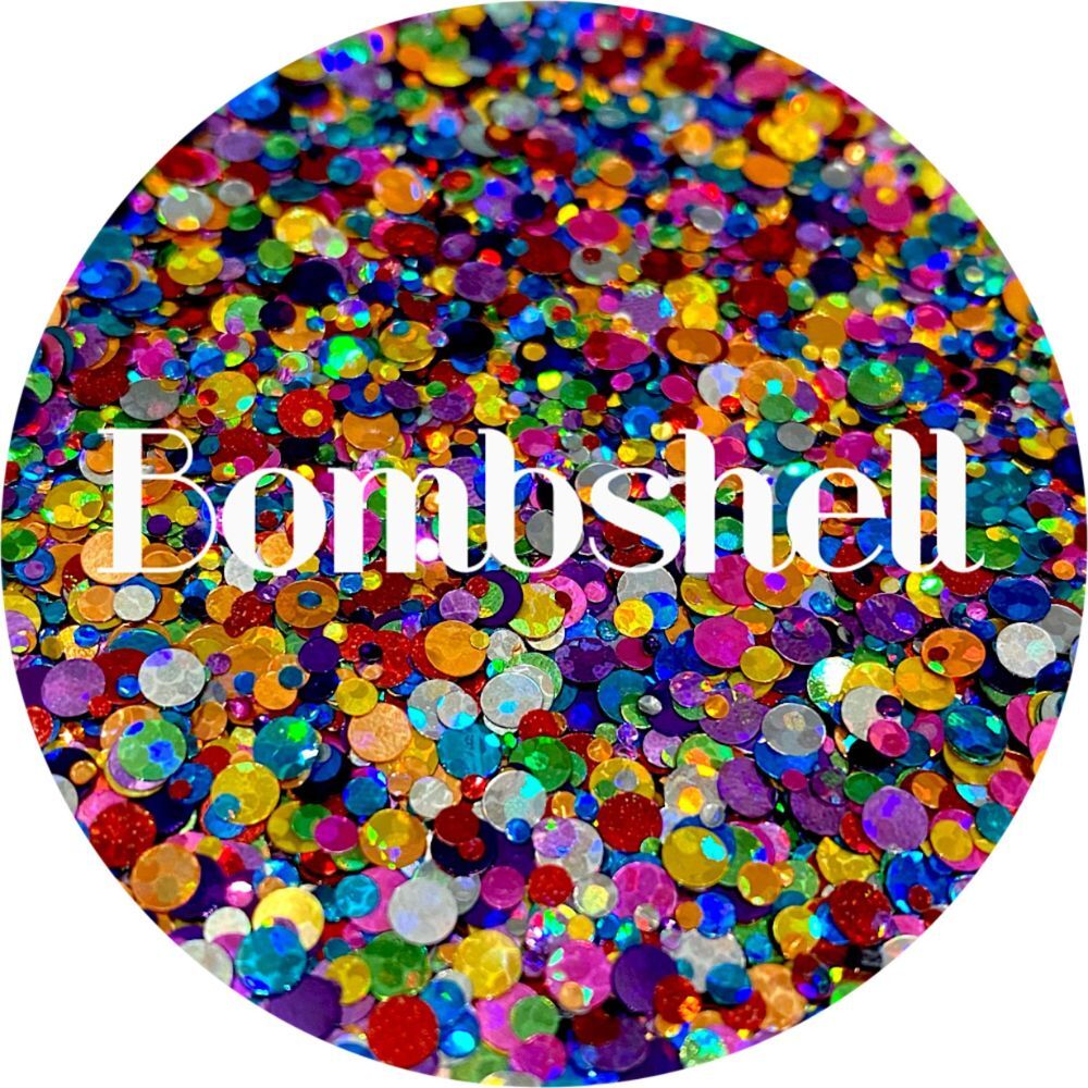 Premium Polyester Glitter - Rainbow Holographic Dot Mix