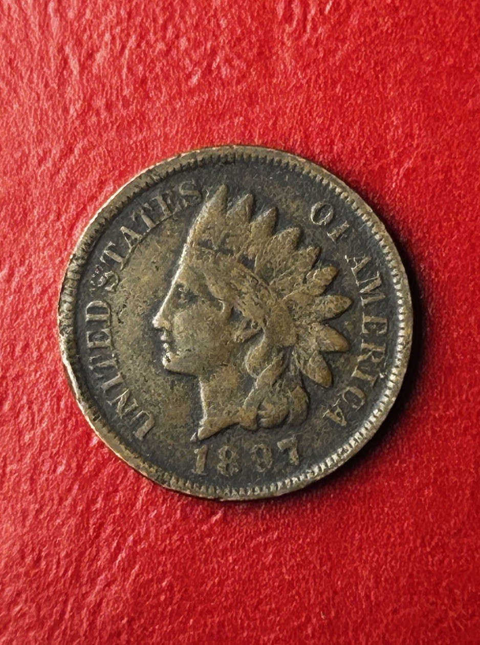 1897 Indian Head Cent Fine Condition Exact Coin Pictured USA Free Shipping #M38