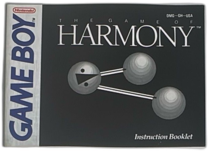 Game Boy The Game Of Harmony Instruction Booklet Accolade 1990 Original Manual