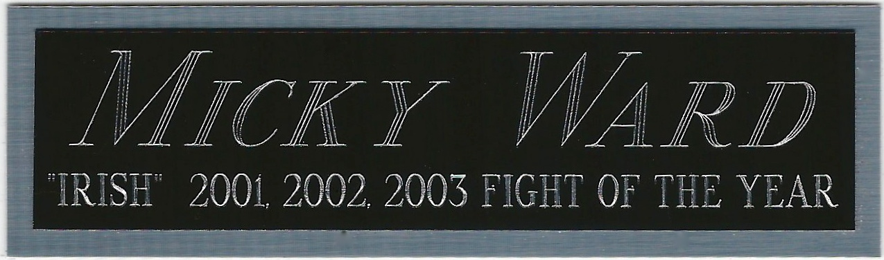 MICKY WARD NAMEPLATE AUTOGRAPHED SIGNED BOXING GLOVE TRUNK PHOTO ROBE