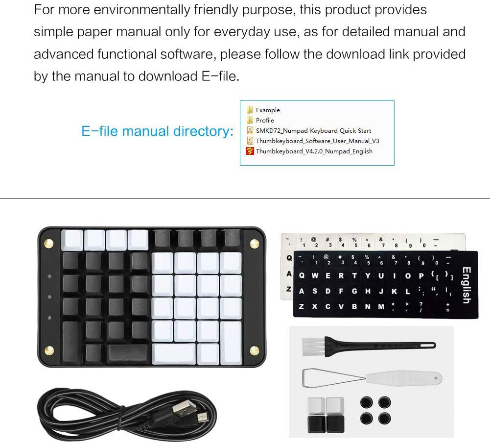 Programmable Mechanical Keyboard 44 Keys Gaming Macro Keypad Red Swiches