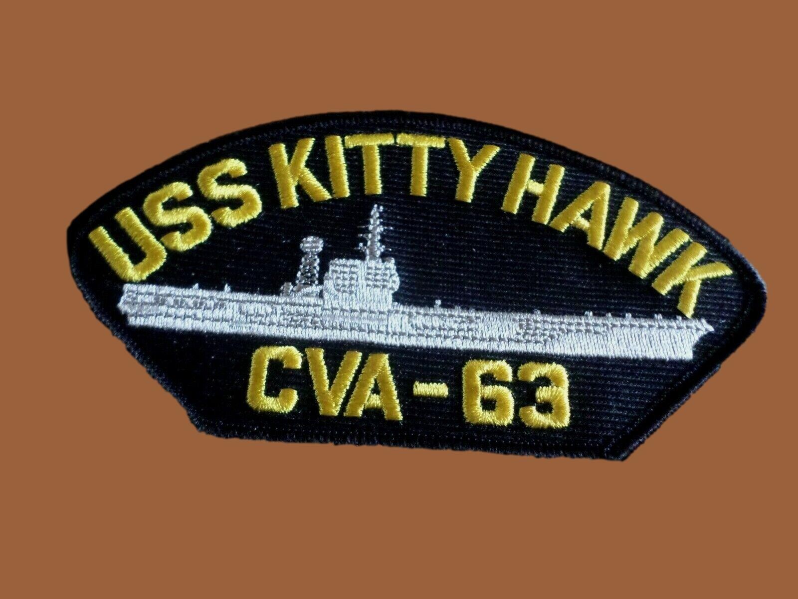 U.S NAVY SHIP HAT PATCH USS KITTY HAWK CVA-63 SHIP PATCH NAVY CARRIER U.S.A MADE