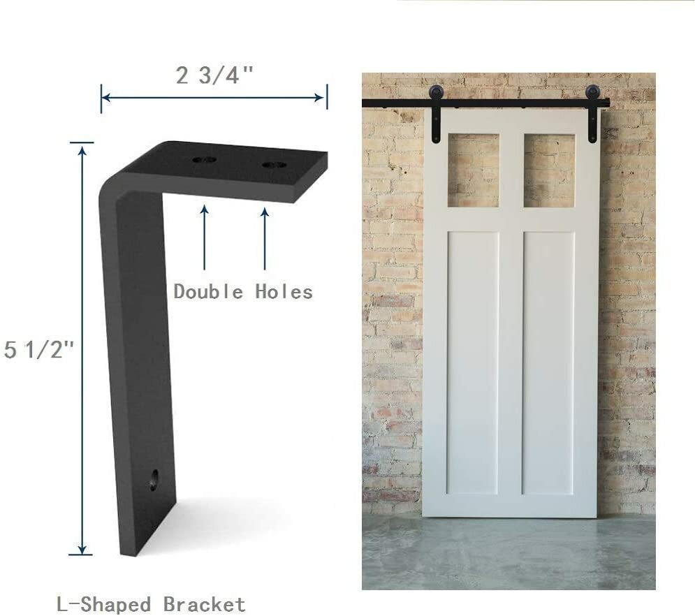 CCJH 4-16FTCeiling Bracket Mount Sliding Barn Door Hardware Track Kit Heavy Duty