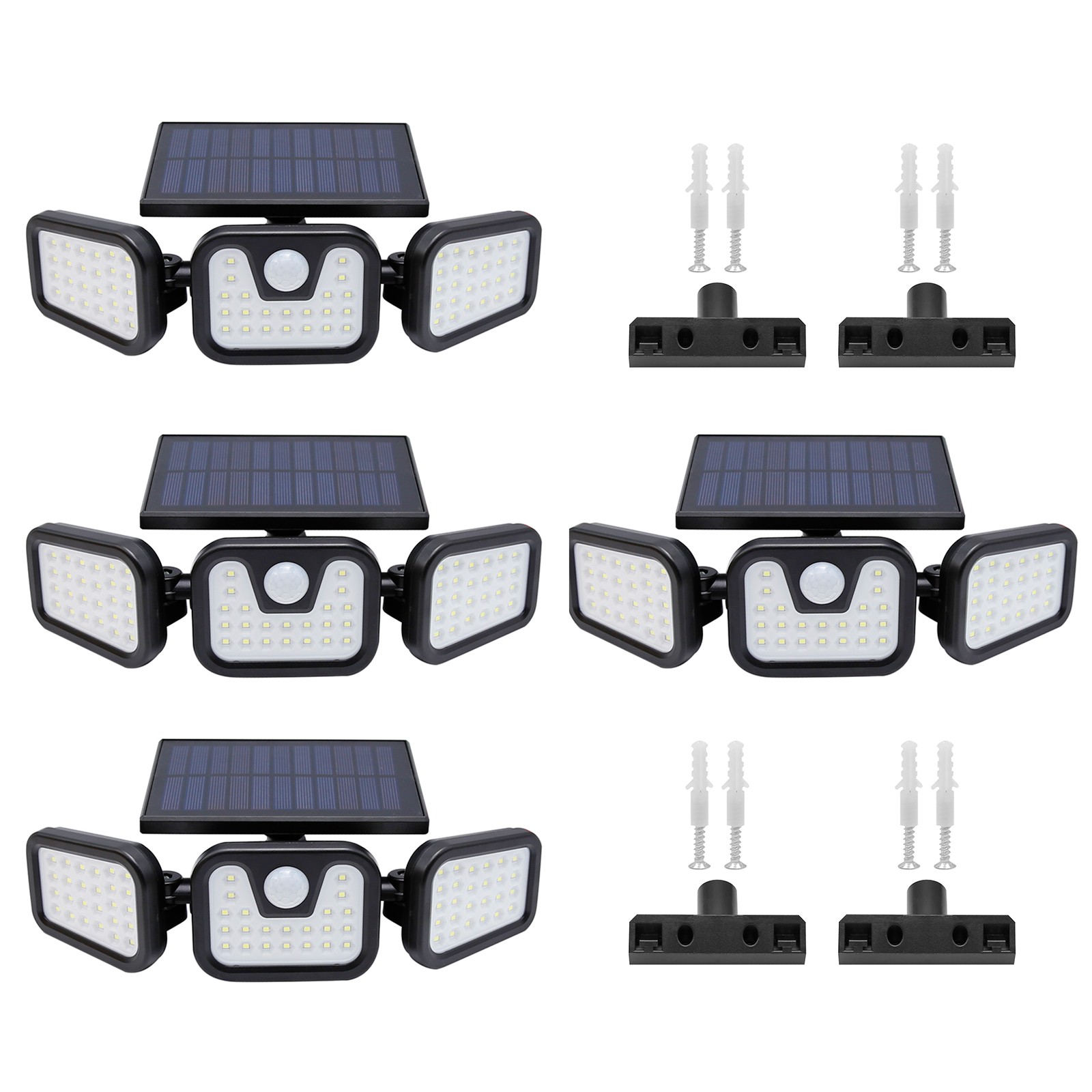 4 Pack Solar Motion Lights, 270° Wide Angle LED Security Lights, Waterproof