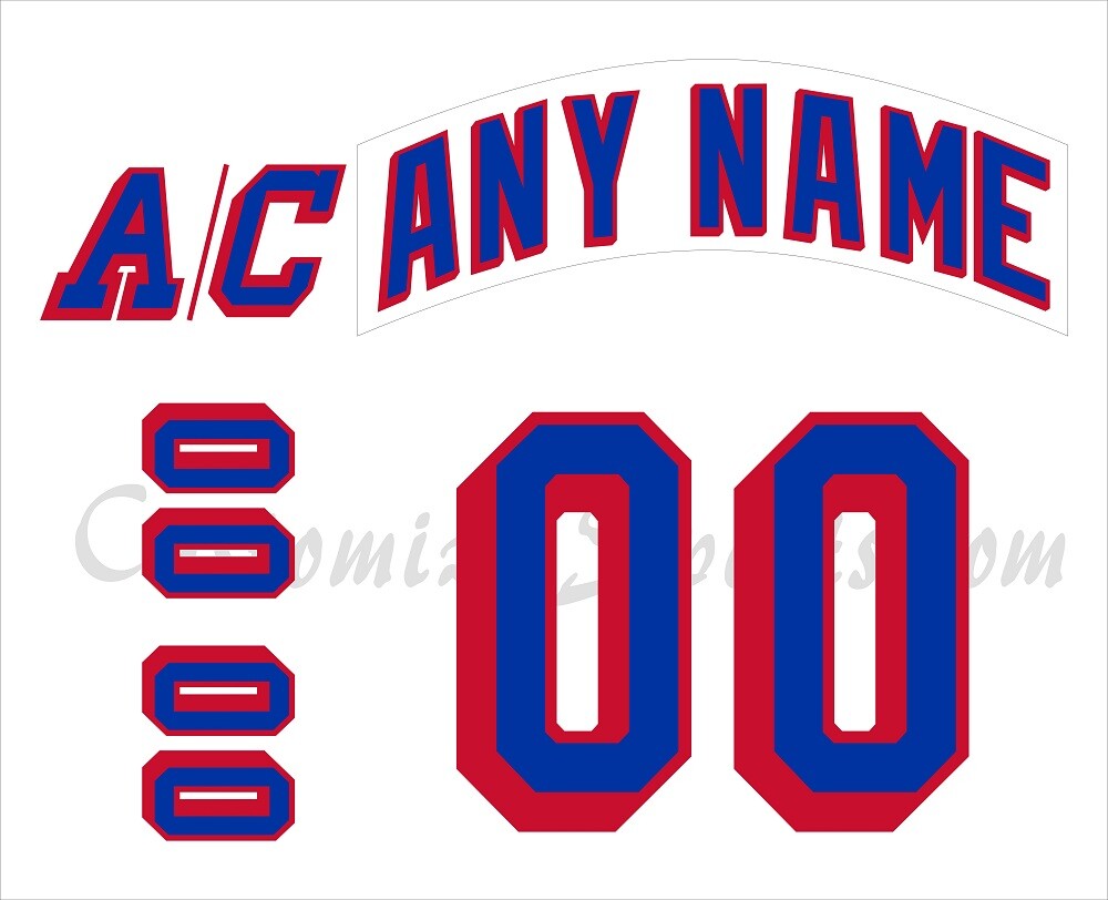 New York Rangers Customized Number Kit For 2017-2025 Away Uniform