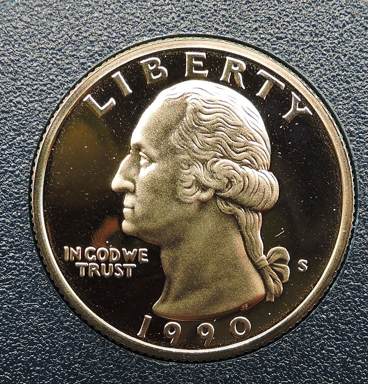 1990 S Clad Proof Washington Quarter