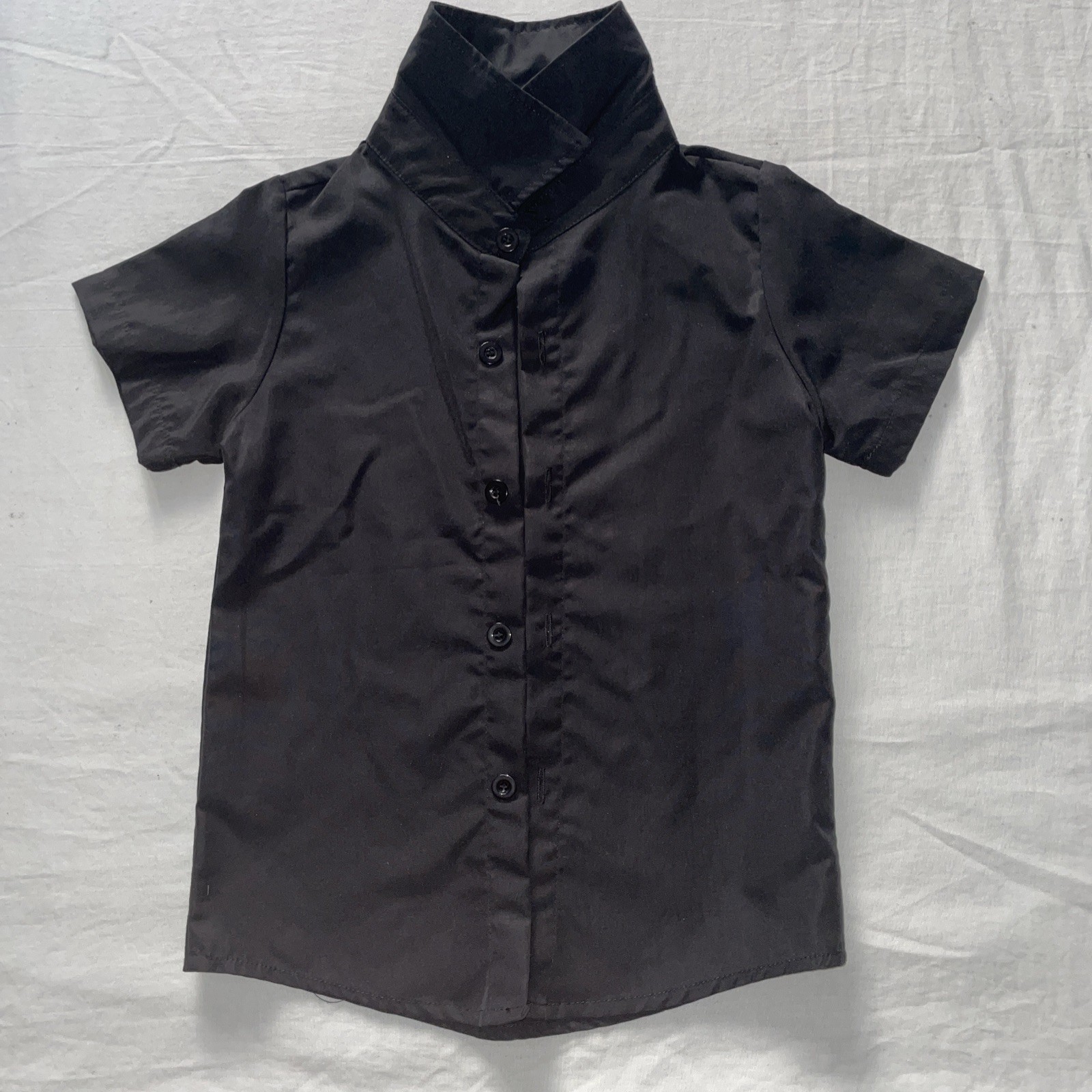 Solid Black Boy Button Up Top