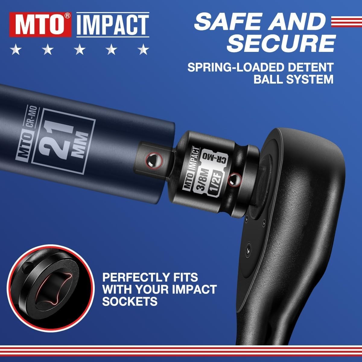 2-Piece 1/2" to 3/8" Impact Socket Adapter Set - Chrome Molybdenum Durability