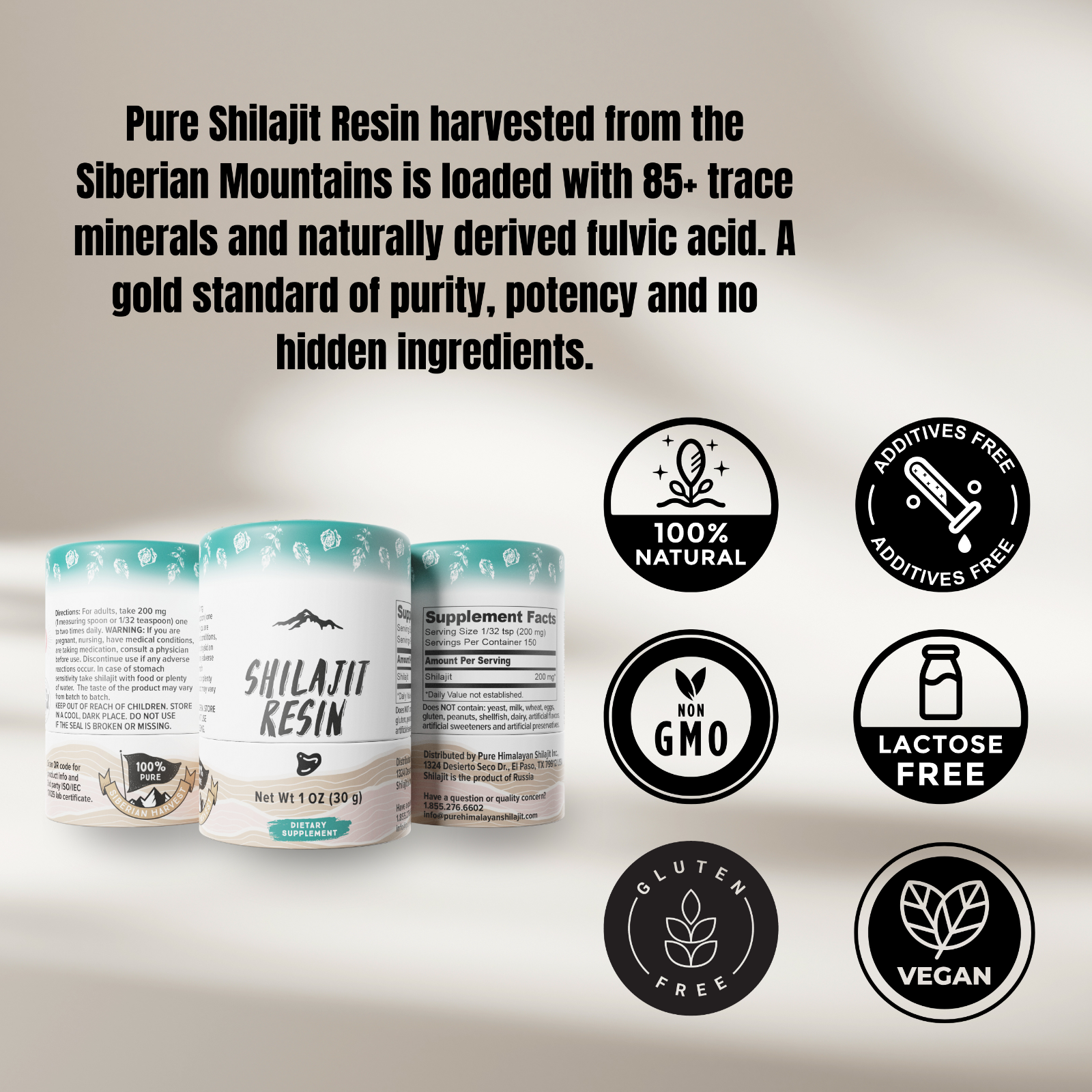 Shilajit Standard Resin with Measuring Spoon - 3rd Party Lab Tested