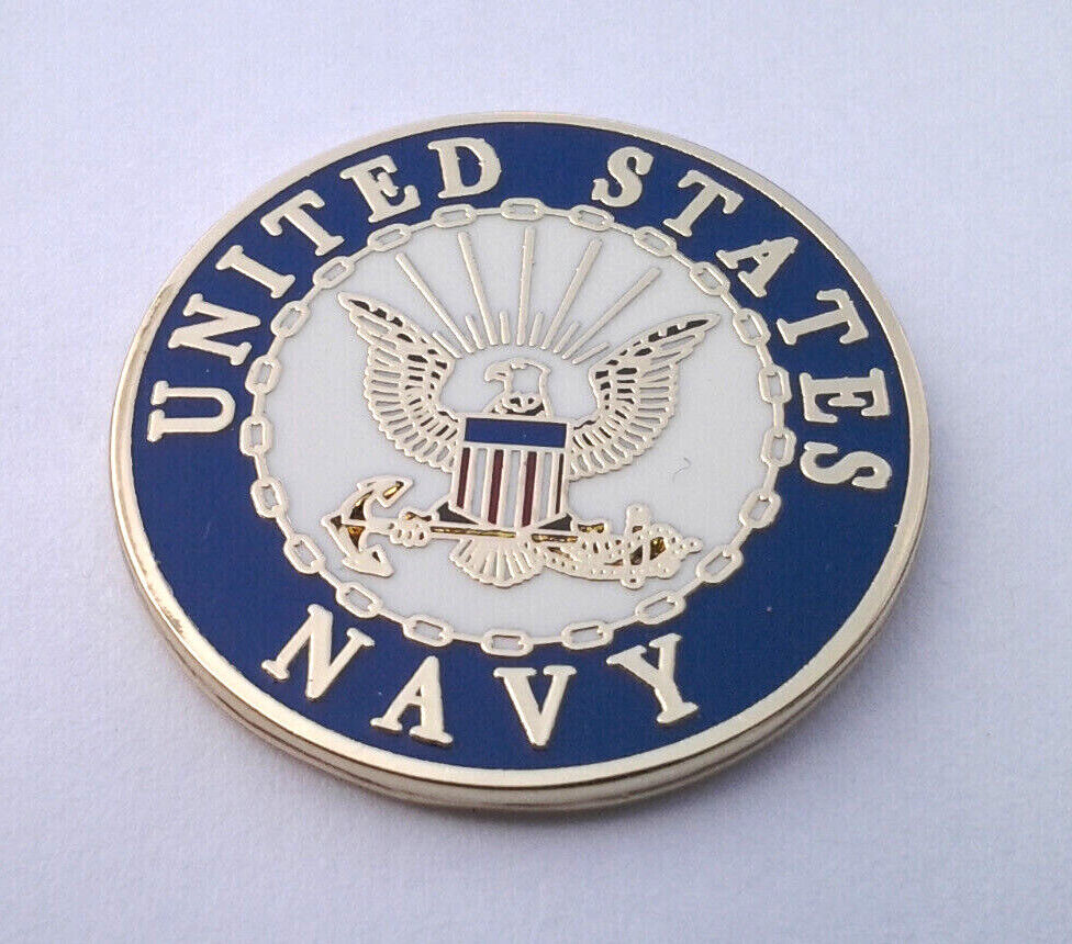 UNITED STATES NAVY LOGO (1" Rd) Military Hat Pin P12721 EE