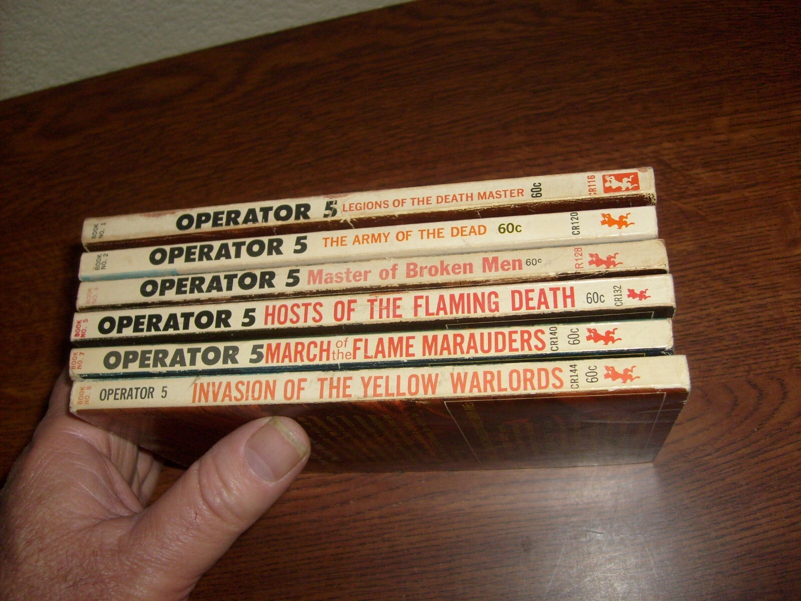 OPERATOR 5, curtis steele, VINTAGE CORINTH PAPERBACKS #1, 2, 4, 5, 7, 8