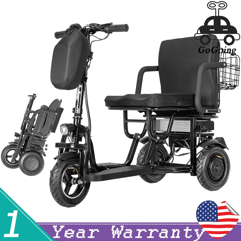 Travel Mobility Scooter 700W 3-Wheels Folding Electric Portable Scooter 20 Miles