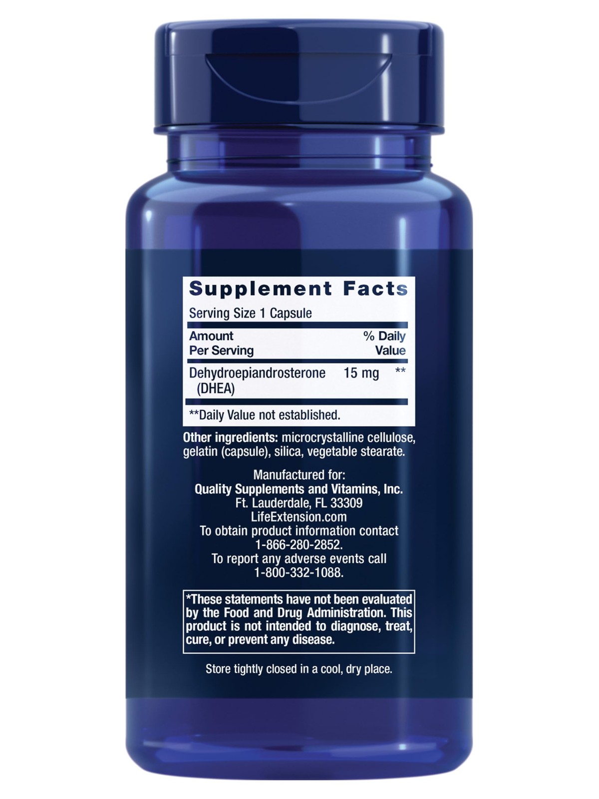 Support Muscle Memory Bone Density - Life Extension DHEA 15mg