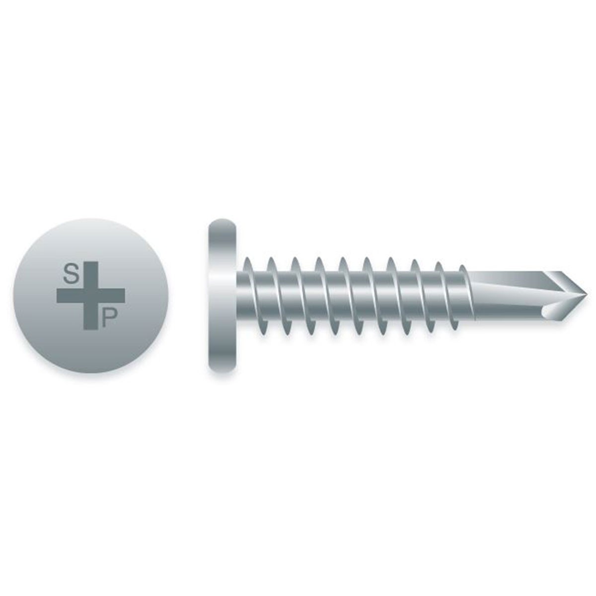 #10 x 1" PHILLIPS PANCAKE HEAD ZINC PLATED S/D SCREWS 5,000ct | PC8