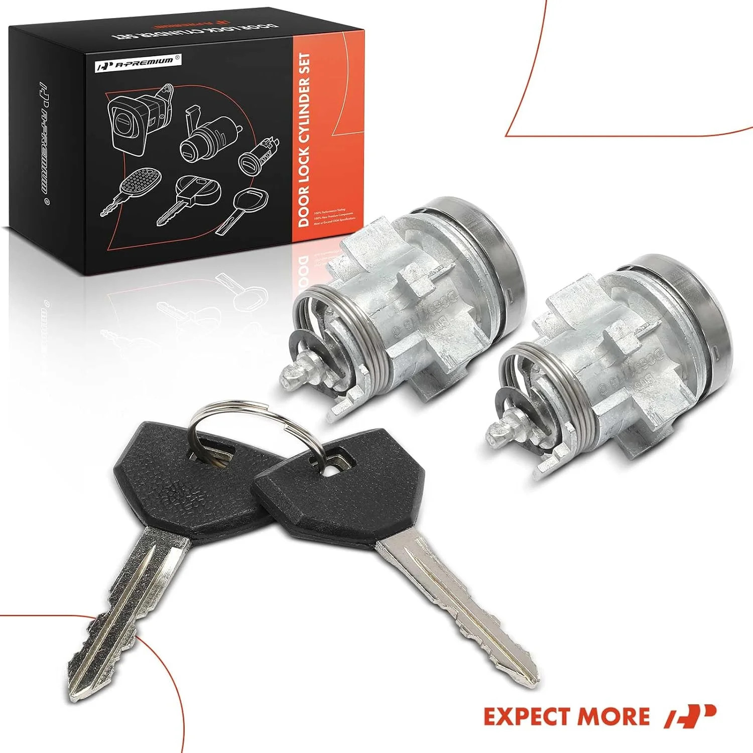 A-Premium Door Lock Cylinder Set with Keys Compatible with Chrysler Dodge Eagle