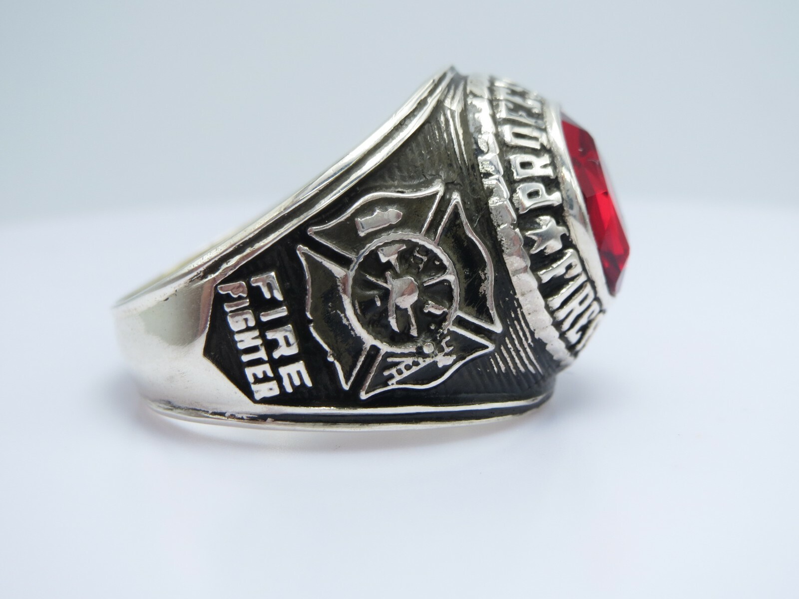 SILVER 925 , RING , FIRE FIGHTER RING , PROFESSIONAL RING , US Size 12 ,