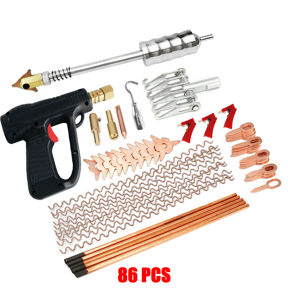 Stud Welder Dent Puller Kit Car Body Panel Dent Spot Welding Repair Tool 86pcs