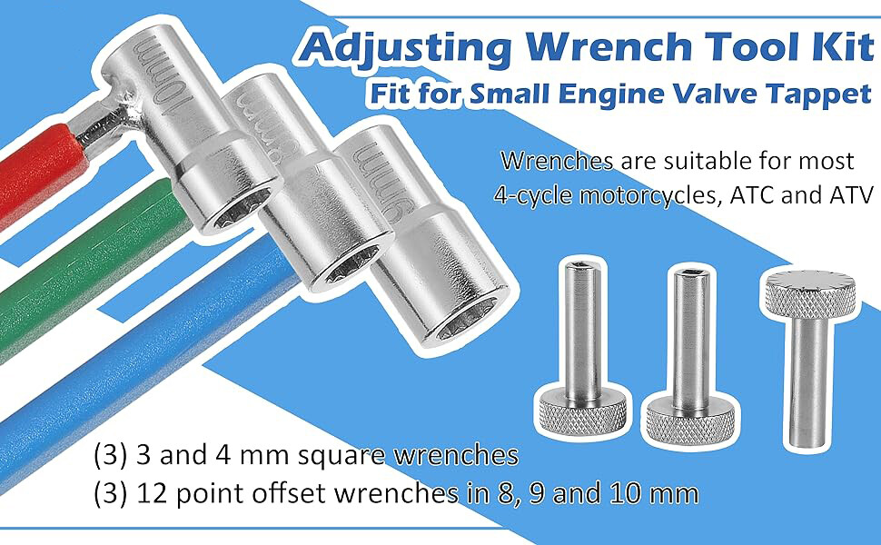For Motorcycles ATVs & ATCs Small Engine Valve Tappet Adjusting Wrench Tool Kit