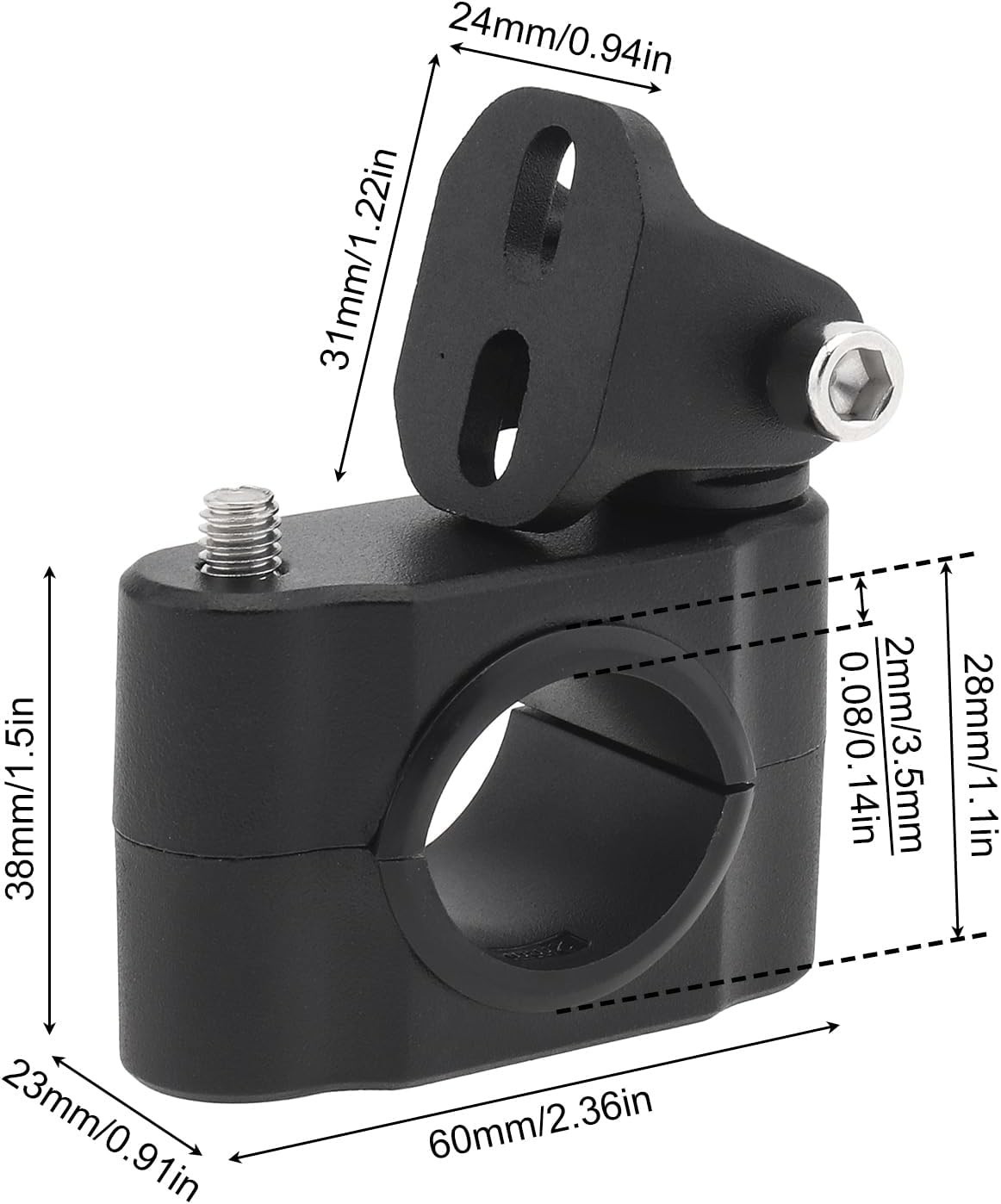 Durable Light Bar Mounts for UTV/ATV - Polished 360-Degree Angle Adjustable