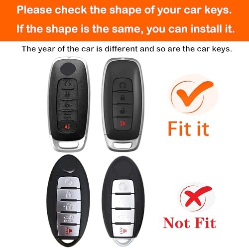 for Nissan Key fob Cover with Leather Keychain,TPU Key case,Compatible black