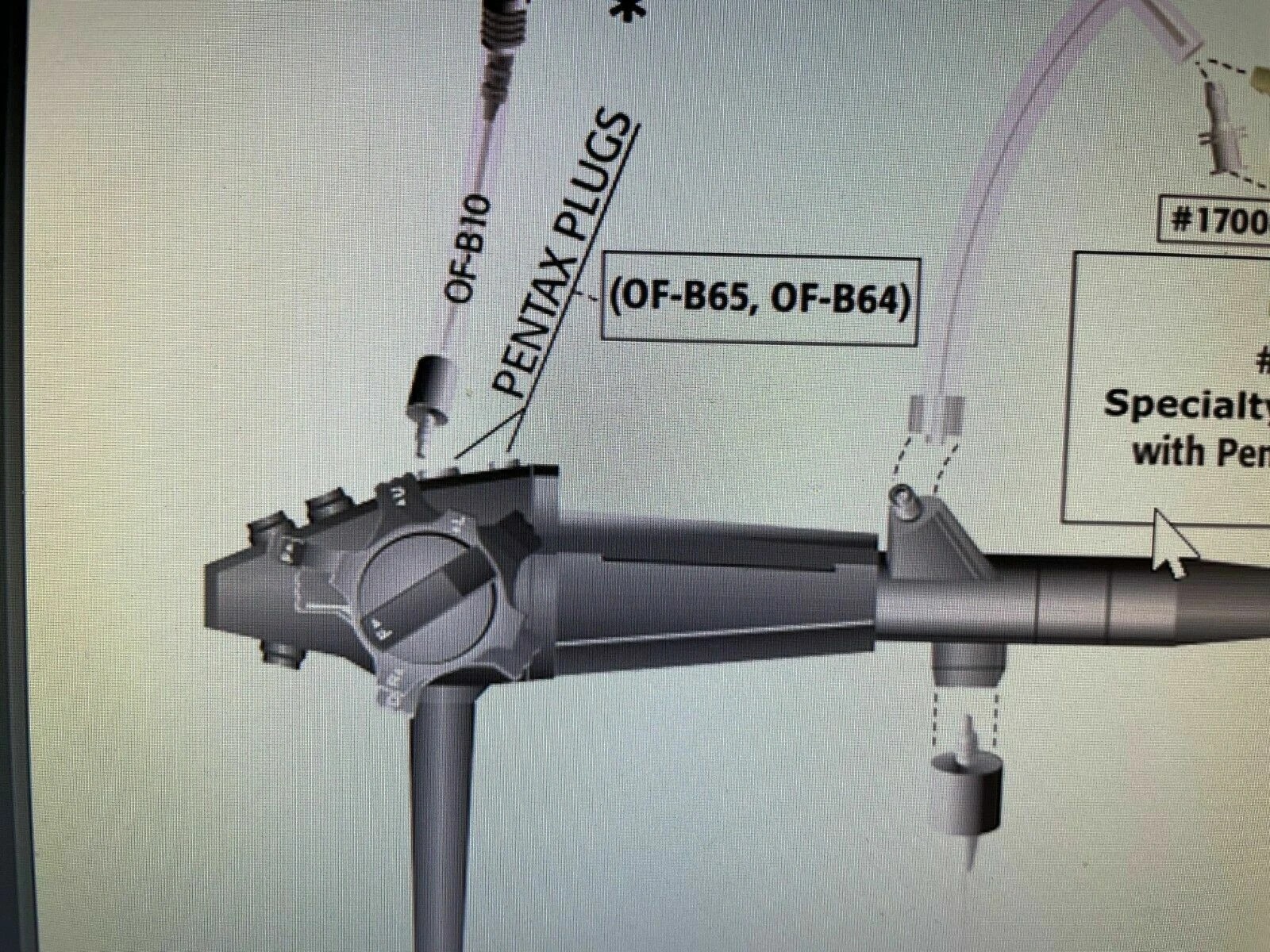 Pentax OF-B64 A/W Channel Cleaning Adapter for PNE II/PVE Endoscope