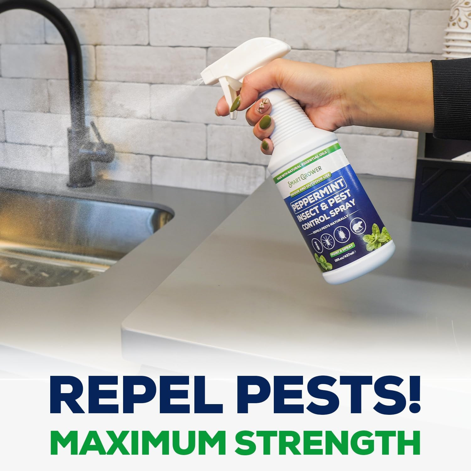 All Natural Peppermint Oil Insect & Pest Control Spray Repels Mice, Spiders, Ant