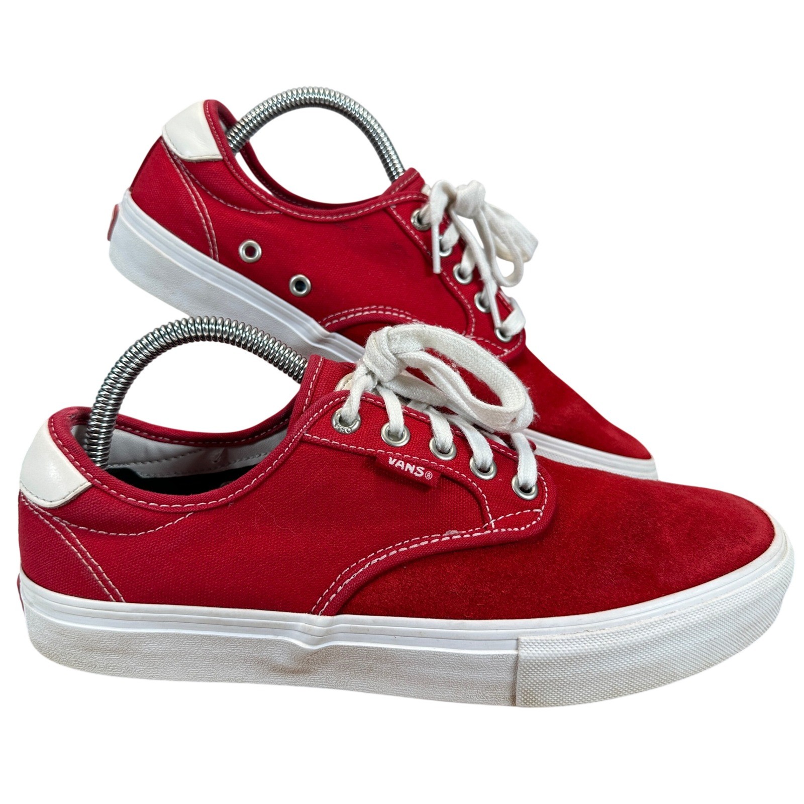 Vans Chima Ferguson Pro 2 Red Suede Canvas Skate Shoes Mens 8.5 721356
