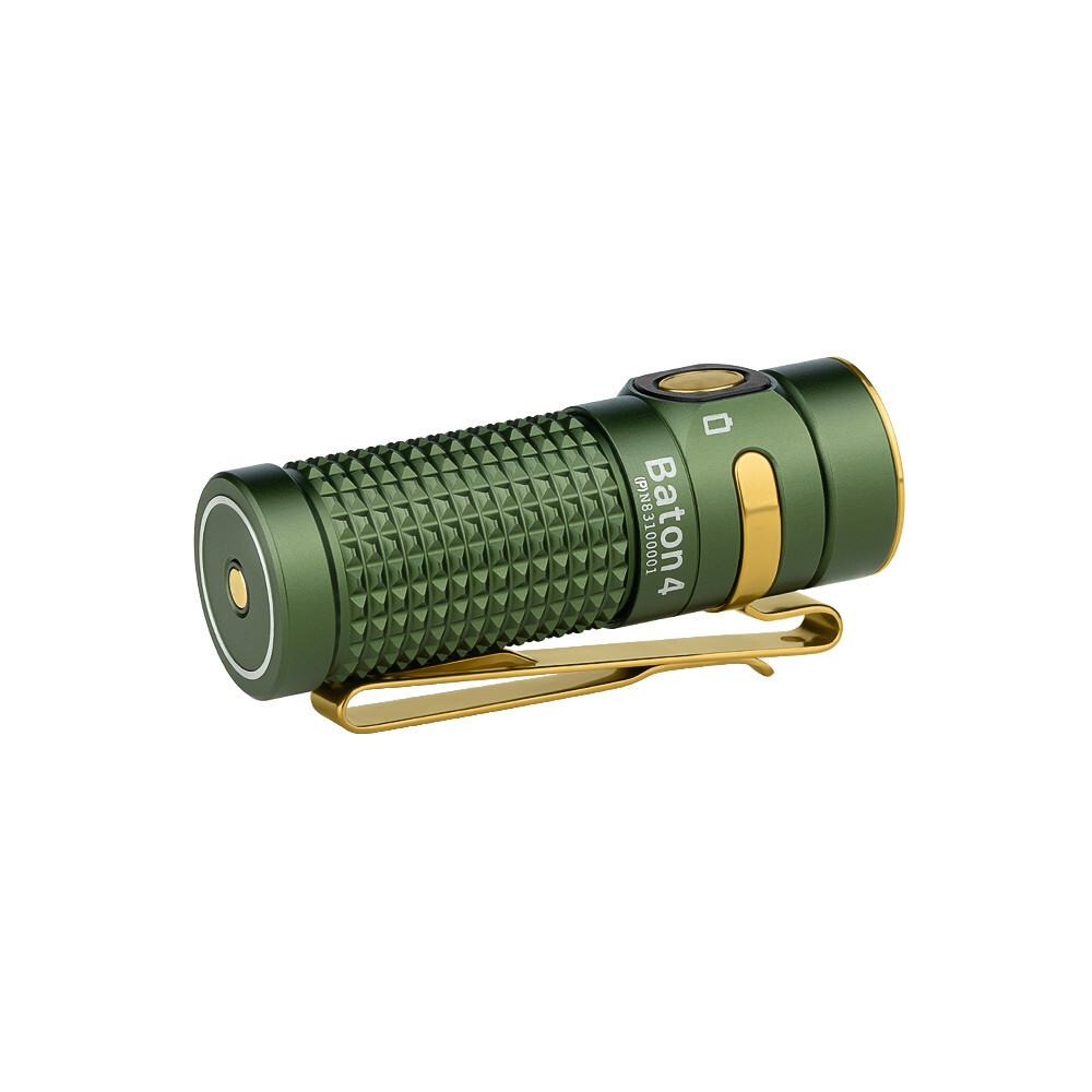 Olight Baton 4 OD Green Premium Rechargeable Flashlight & Charging Case, 1300 L