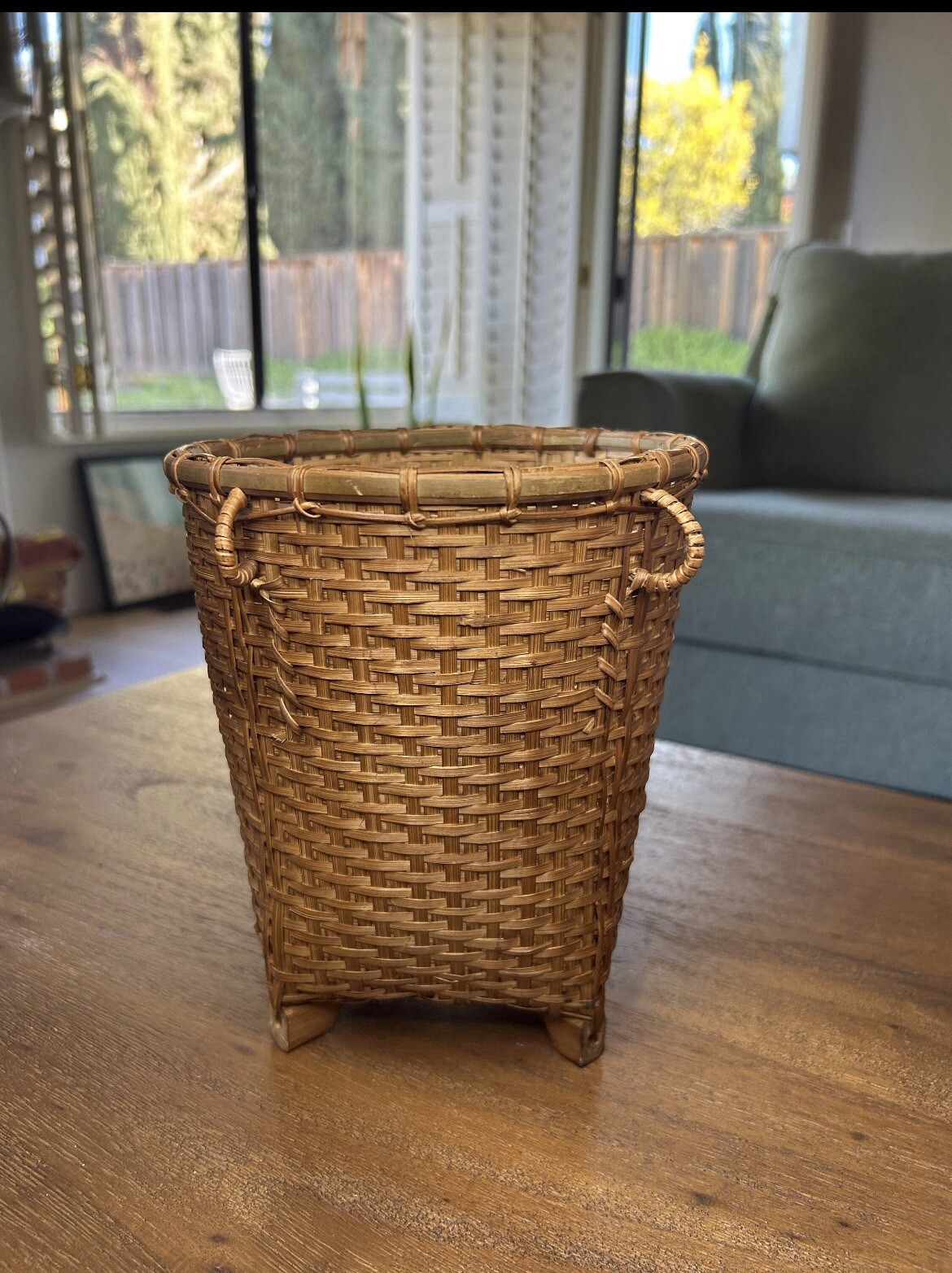 New Medium Size Bamboo Hobo Hanging Basket