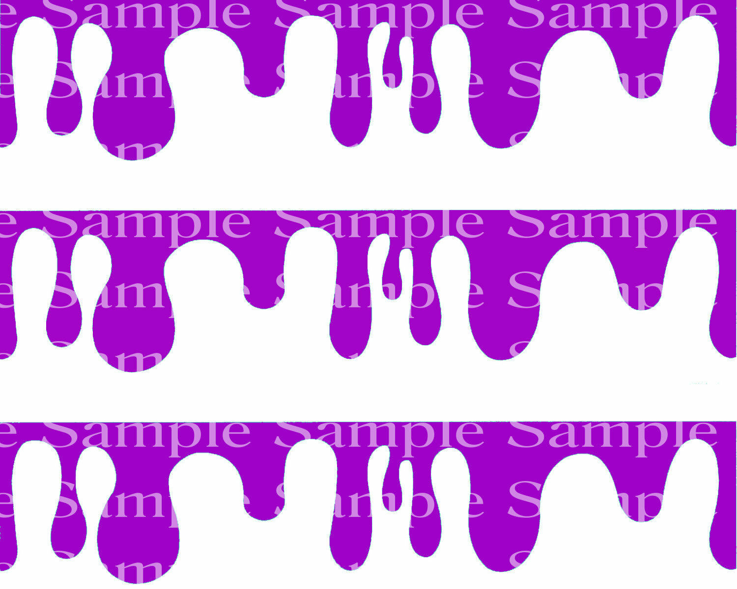 Gross Purple Slime ~ Edible 2D Fondant Cake 3 Strip Side Topper ~ D24301 *